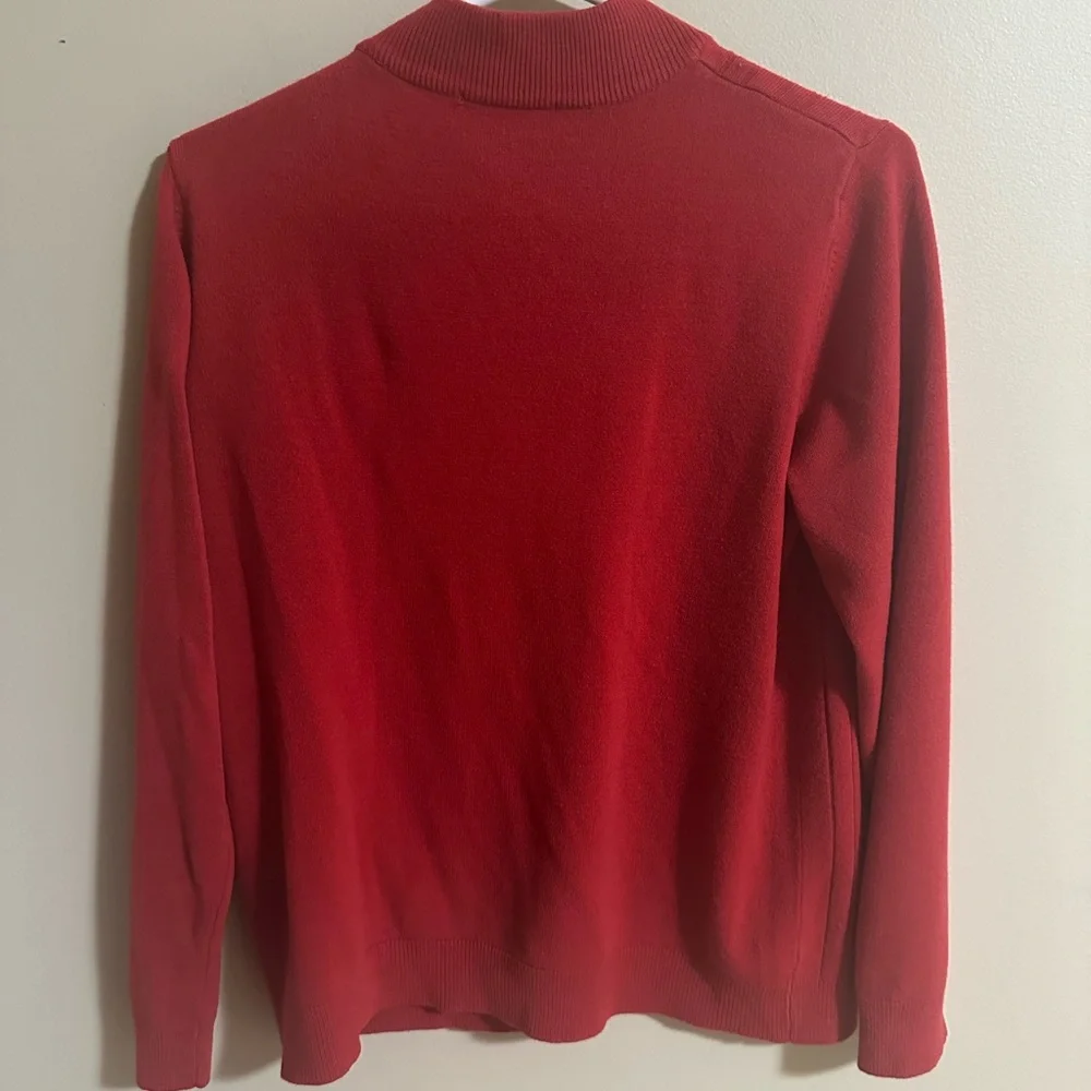 Red Ribbed Knit Sweater - Picture 2 of 3